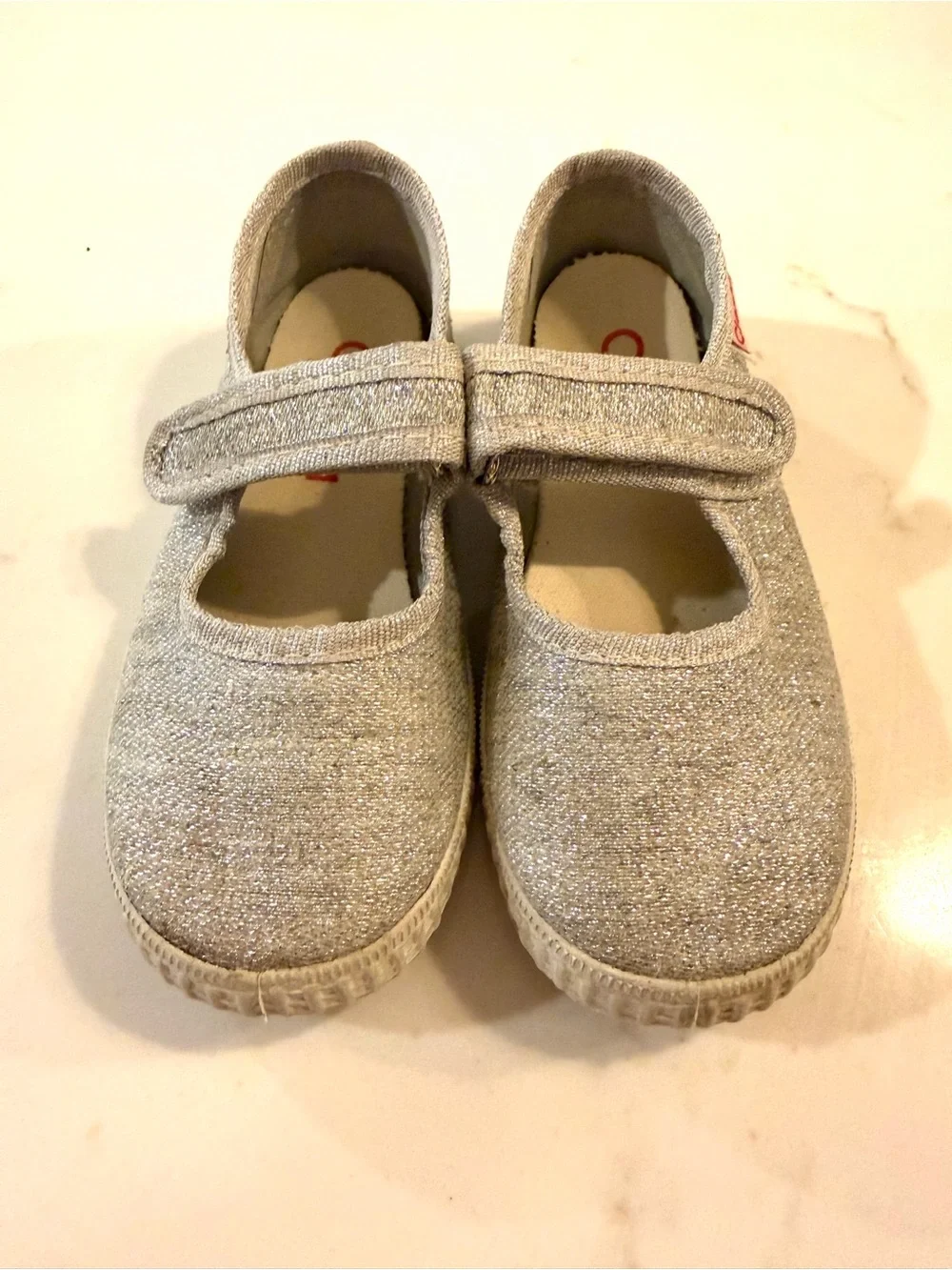 Cienta Silver Glitter Mary Jane Sneakers Toddler Size 26